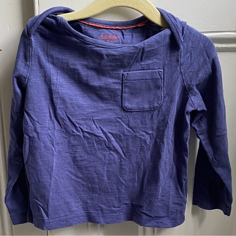 Mini Boden Blue Long Sleeve Tee with Pocket